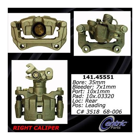 Centric Semi-Loaded Brake Caliper, Parts, 141.45551 141.45551